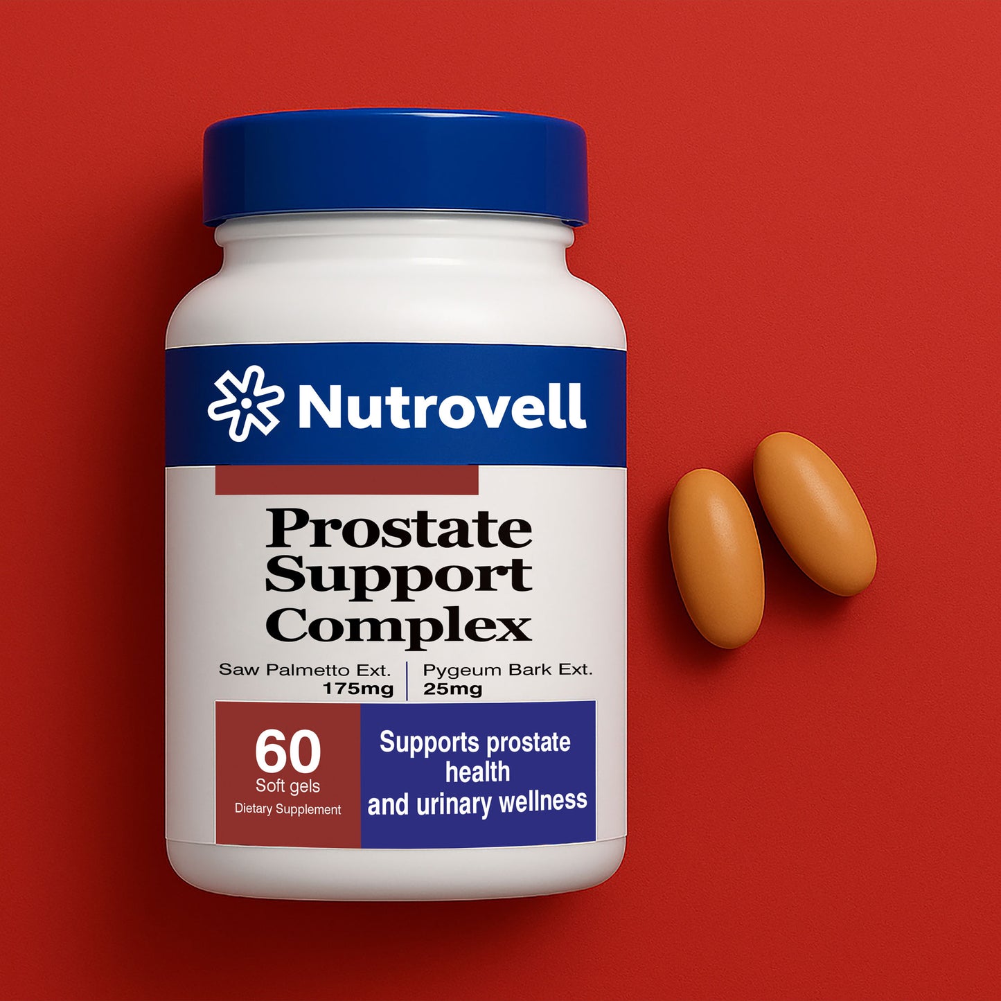 Prostate Support Complex – Saw Palmetto Extract 175 mg + Pygeum Bark Extract 25 mg – 60 Softgels