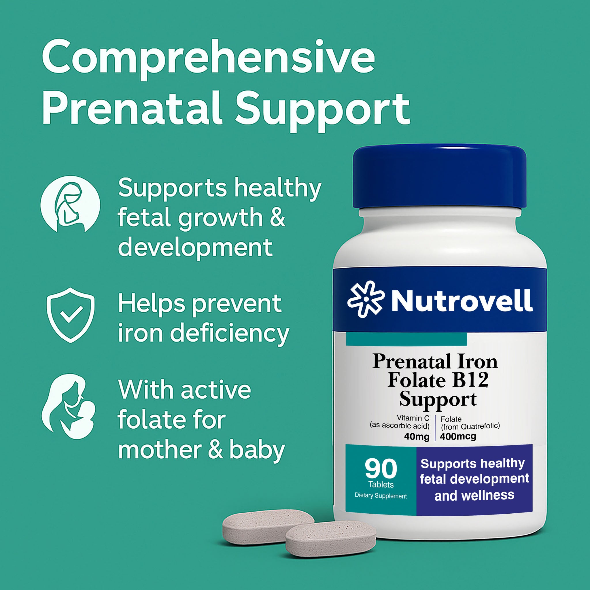 Prenatal Iron, Folate & B12 Support