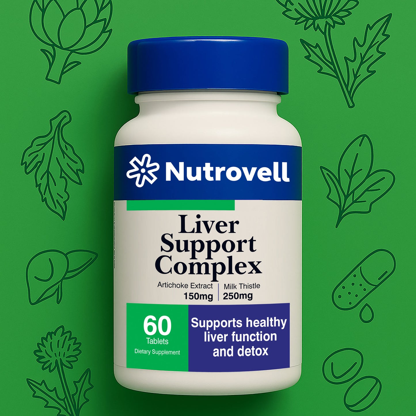 Liver Support Complex – Milk Thistle Extract 250 mg – 60 Tablets