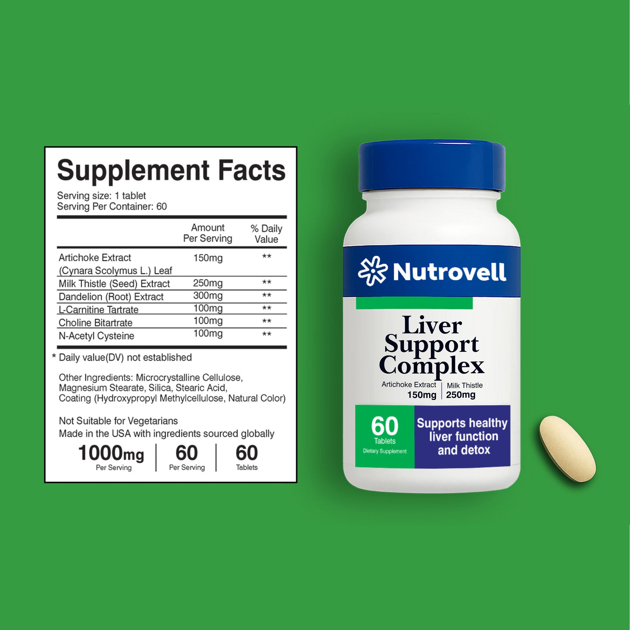 Liver Support Complex – Milk Thistle Extract 250 mg – 60 Tablets