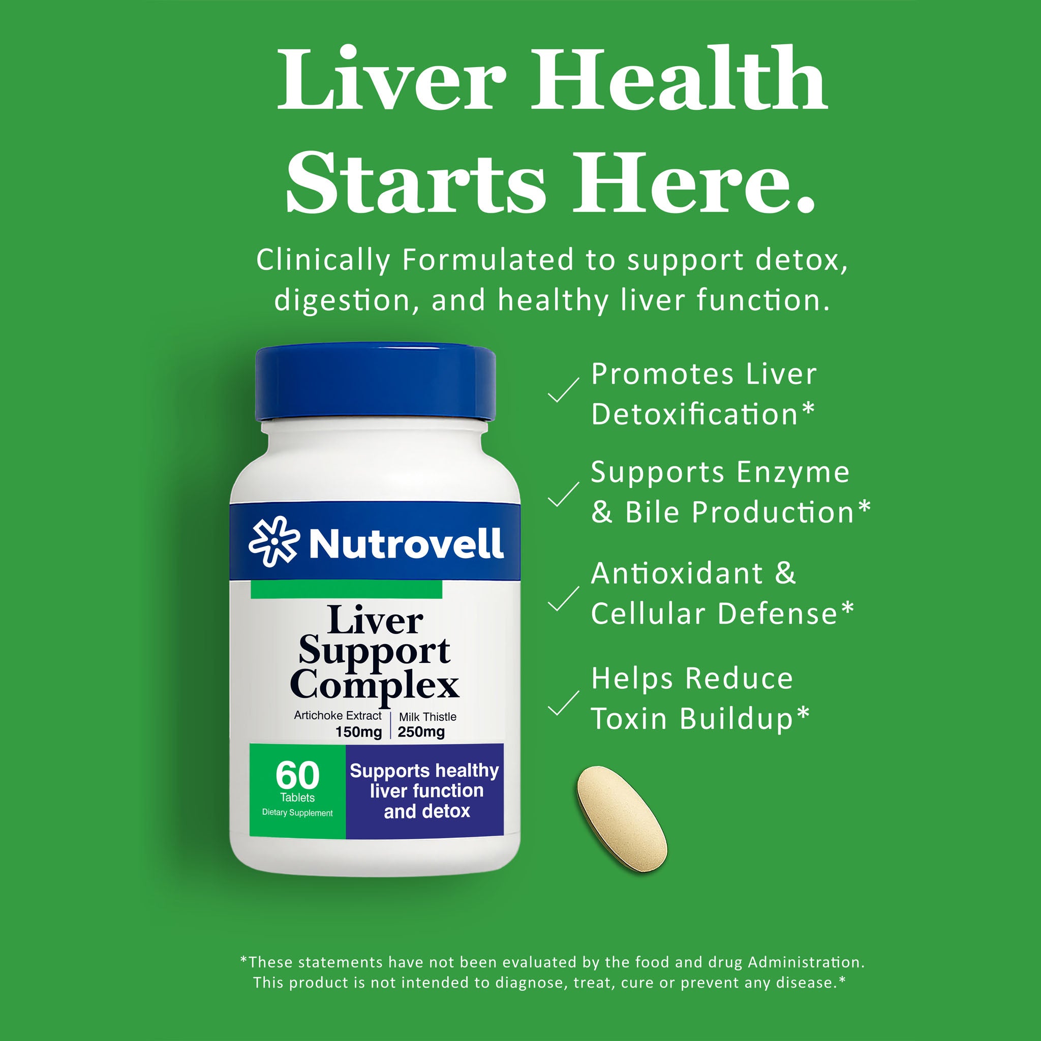 Liver Support Complex – Milk Thistle Extract 250 mg – 60 Tablets