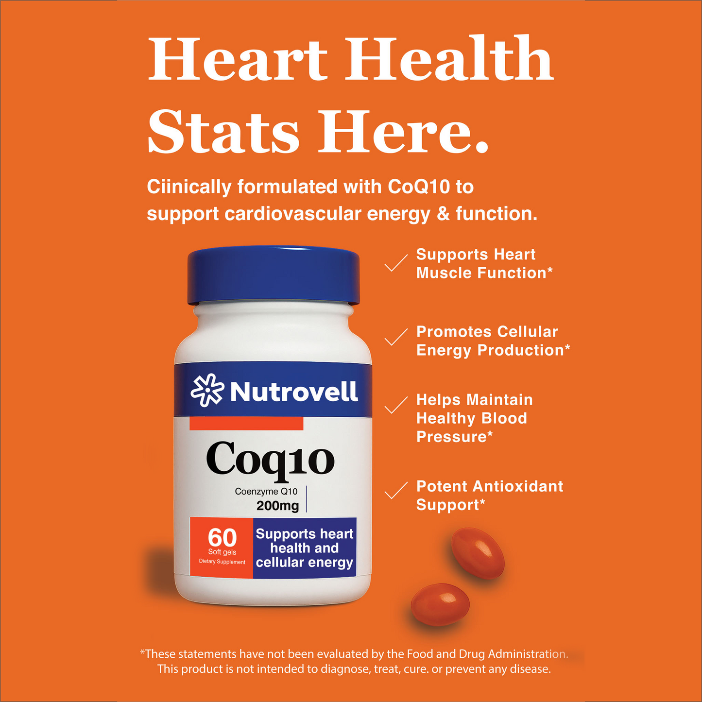 CoQ10 – Coenzyme Q10 200 mg – 60 Softgels