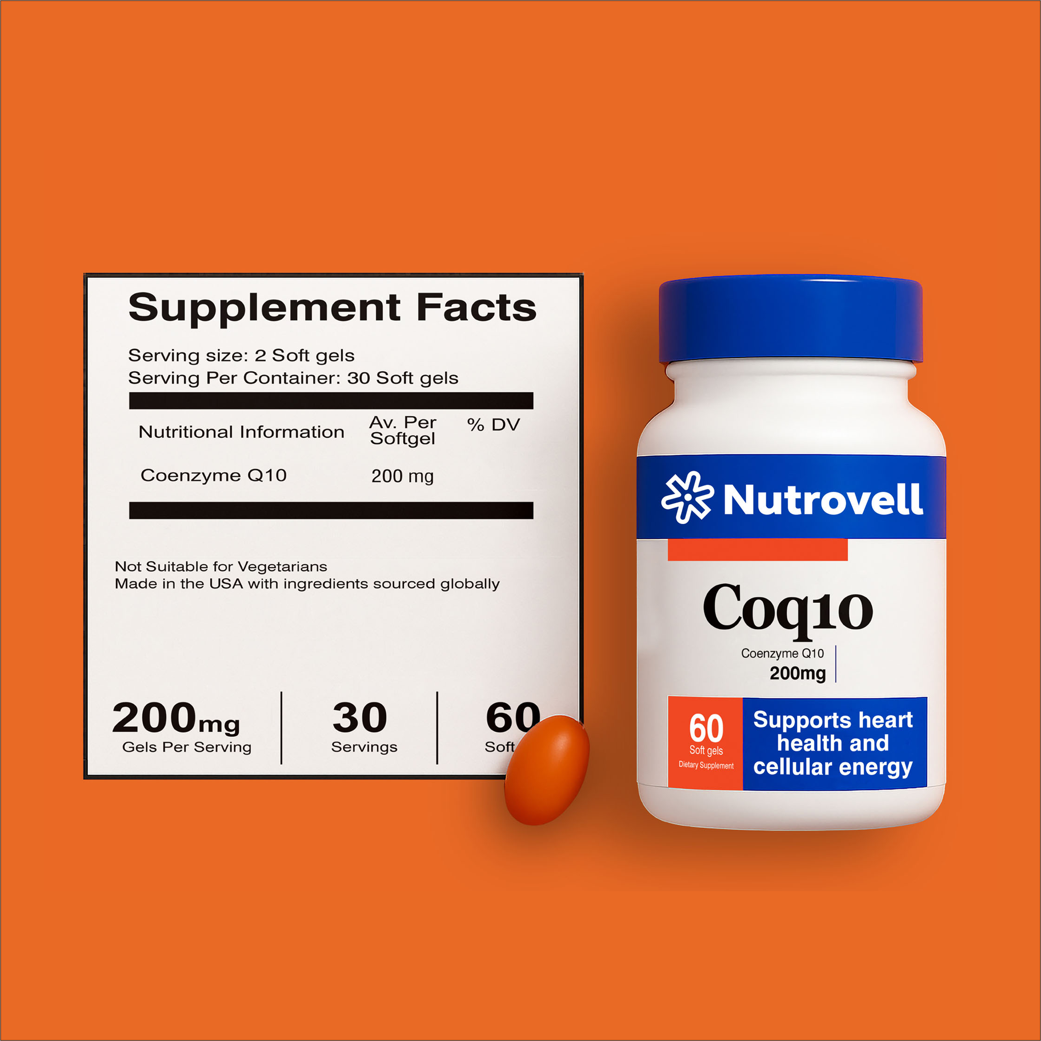 CoQ10 – Coenzyme Q10 200 mg – 60 Softgels