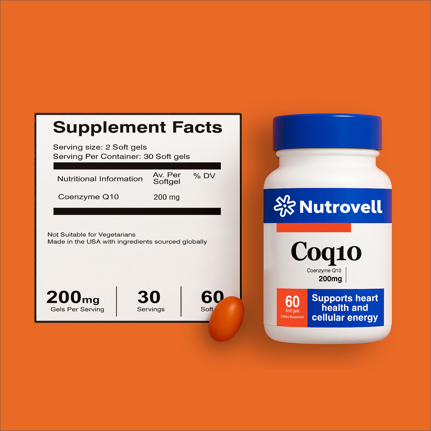 CoQ10 – Coenzyme Q10 200 mg – 60 Softgels