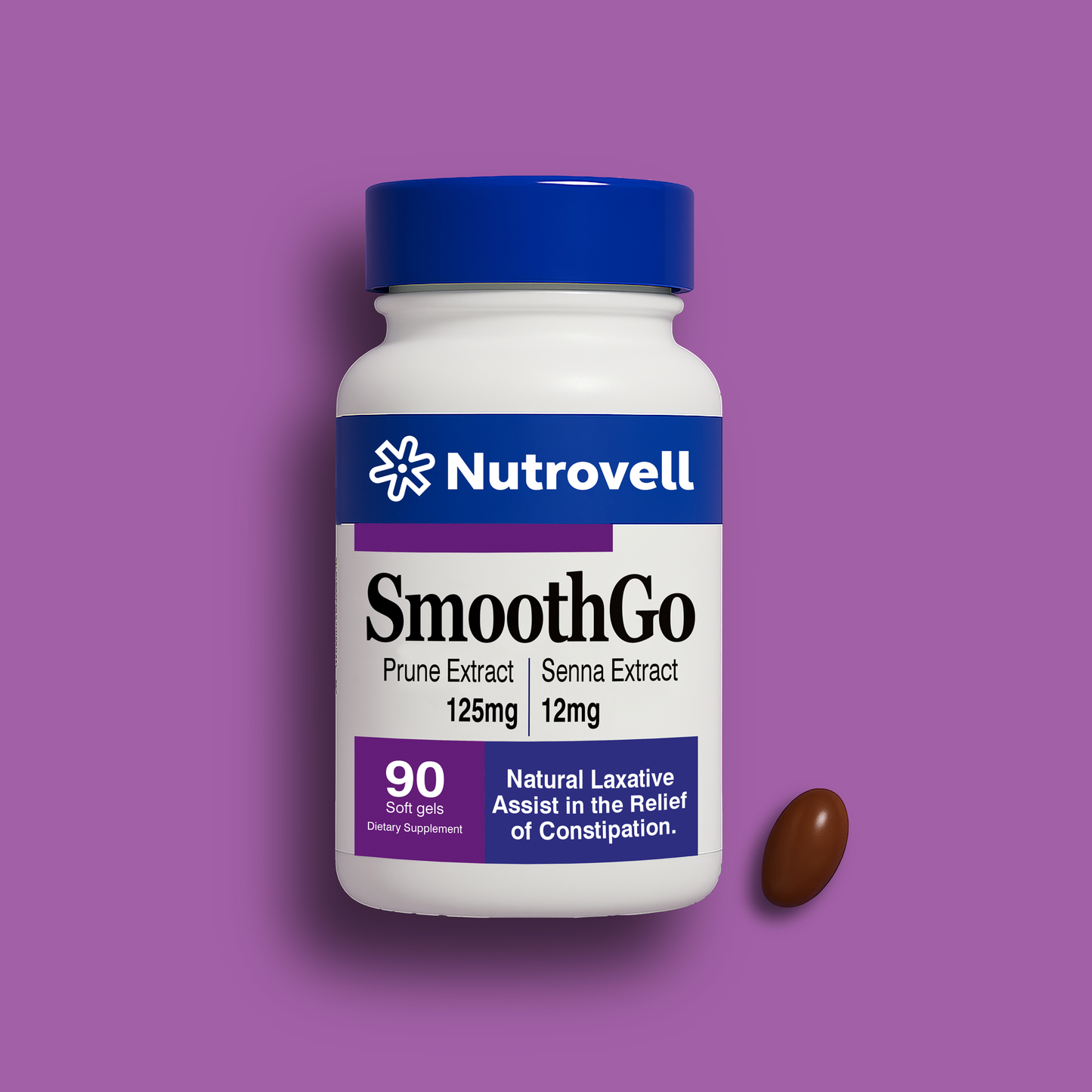 SmoothGo – Prune Extract 125 mg + Senna Extract 12 mg – 90 Softgels