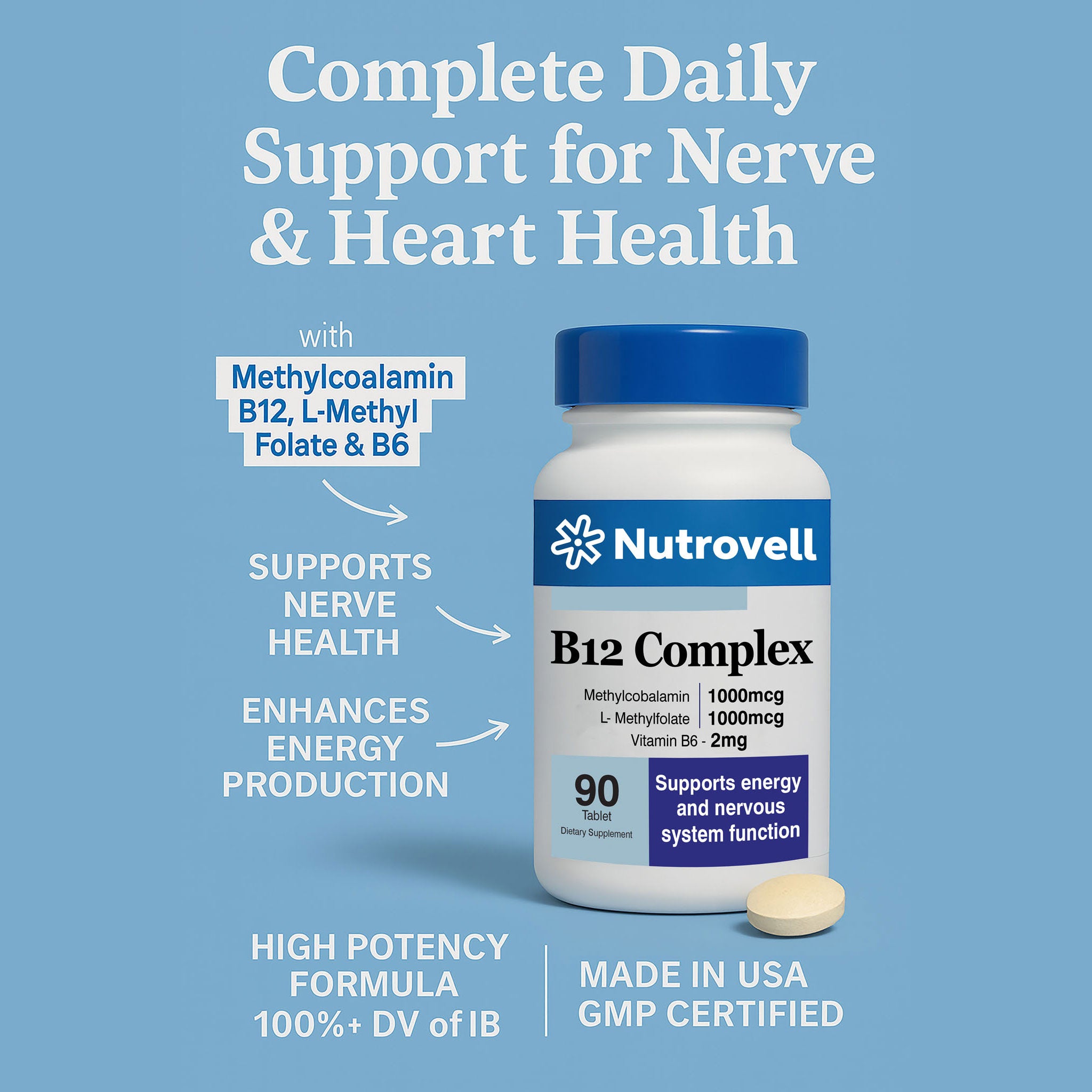 Vitamin B12 1000 mcg | Methylcobalamin Energy Support