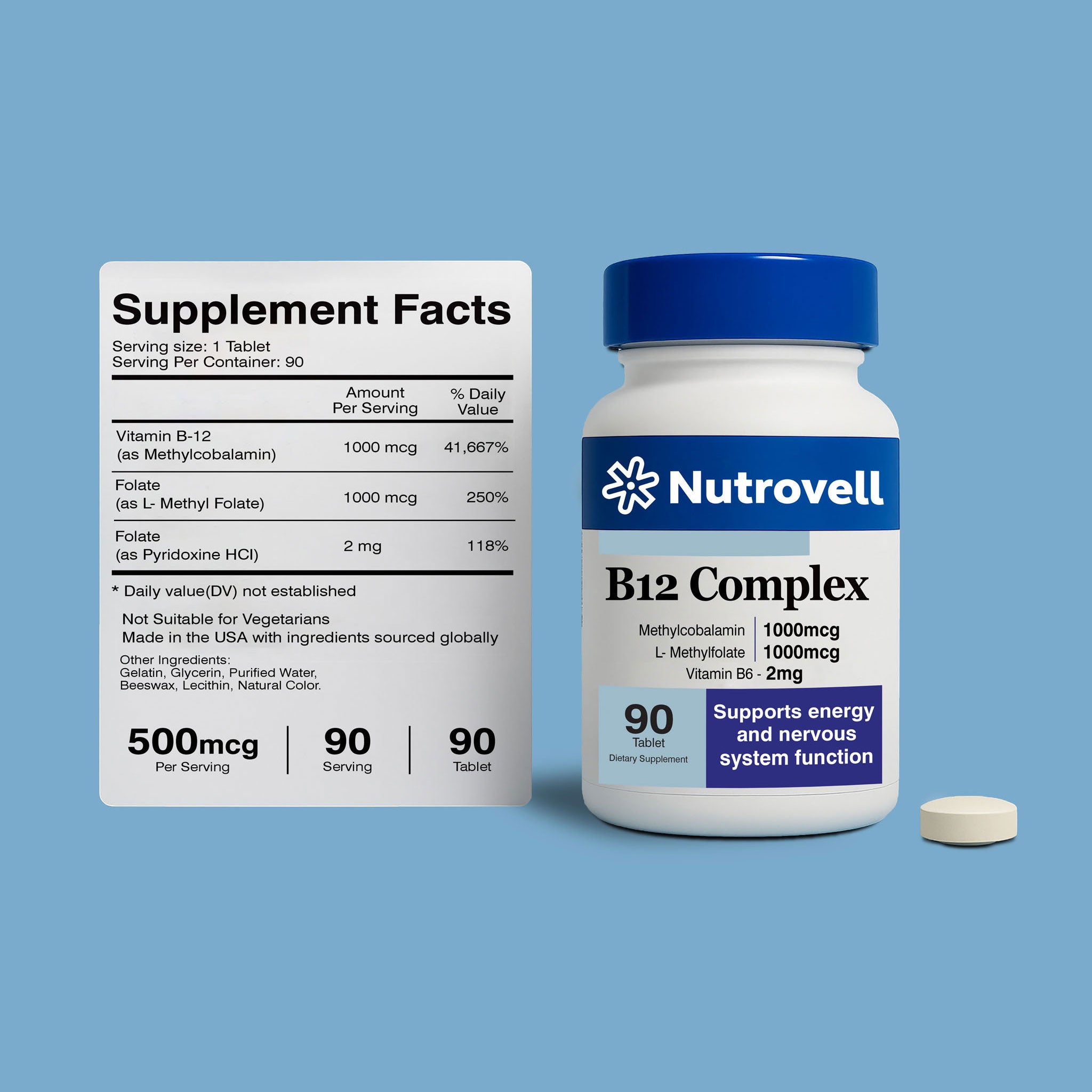 Vitamin B12 1000 mcg | Methylcobalamin Energy Support