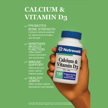 Calcium & Vitamin D3 – Calcium Carbonate 1200 mg – 120 Softgels