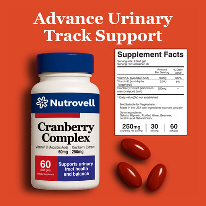Cranberry Complex – Cranberry Extract 250 mg + Vitamin C 60 mg – 60 Softgels