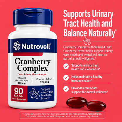 Cranberry Complex – Cranberry Extract 500 mg + Vitamin C 120 mg – 90 Softgels