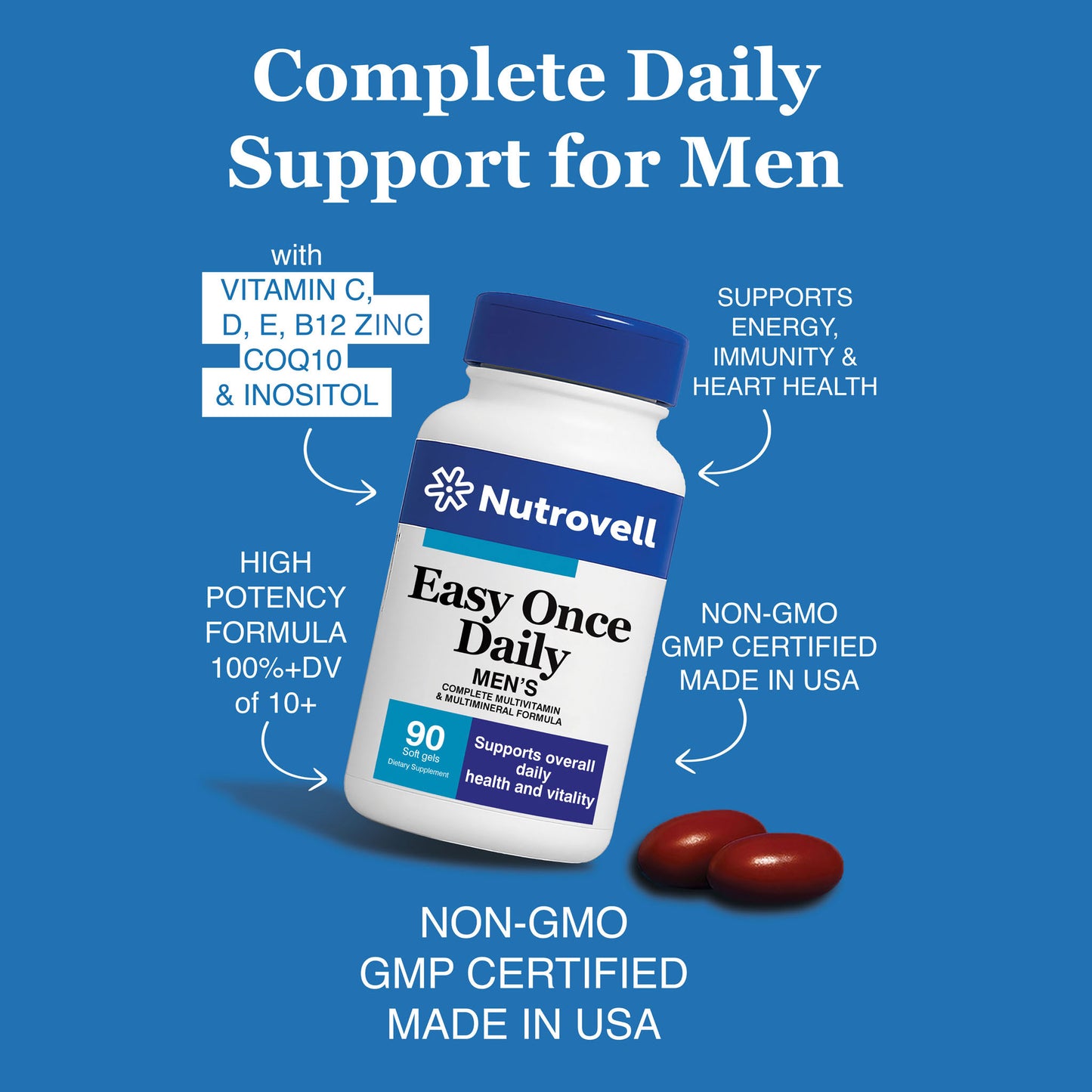 Easy Once Daily Men – Multivitamin & Minerals – 60 Soft Gels