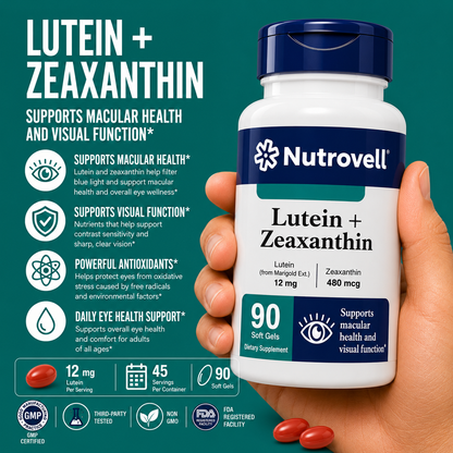 Benefits of Nutrovell Lutein + Zeaxanthin Eye Health Supplement