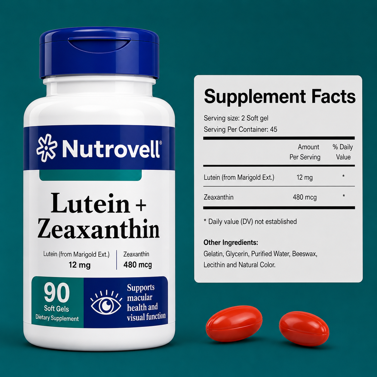 Nutrovell Lutein + Zeaxanthin Key Ingredients