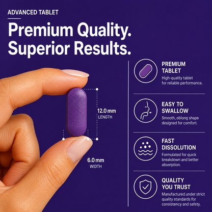 Close-up of Nutrovell Neurocare Complex tablet size