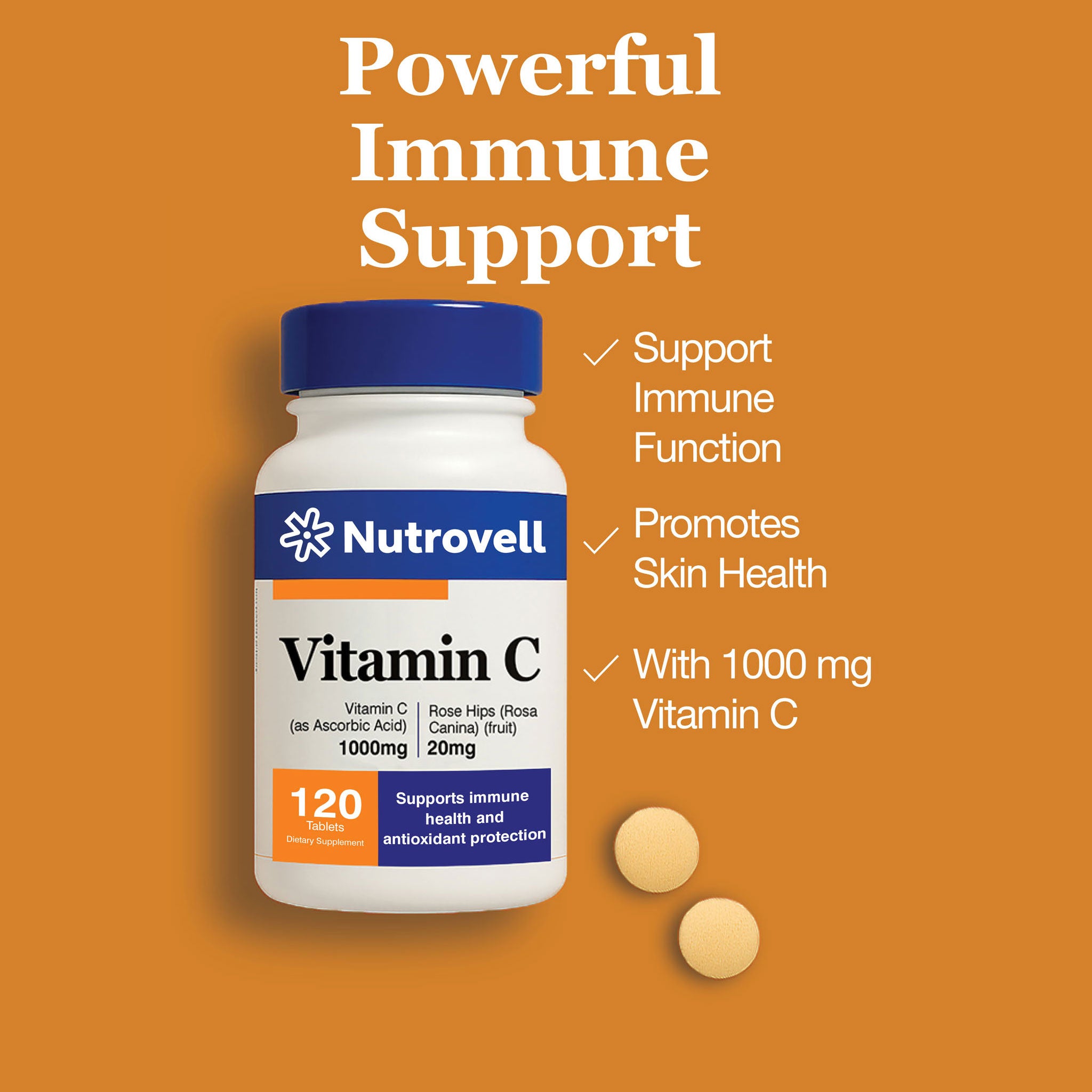Vitamin C – Ascorbic Acid 1000 mg – 60 Tablets