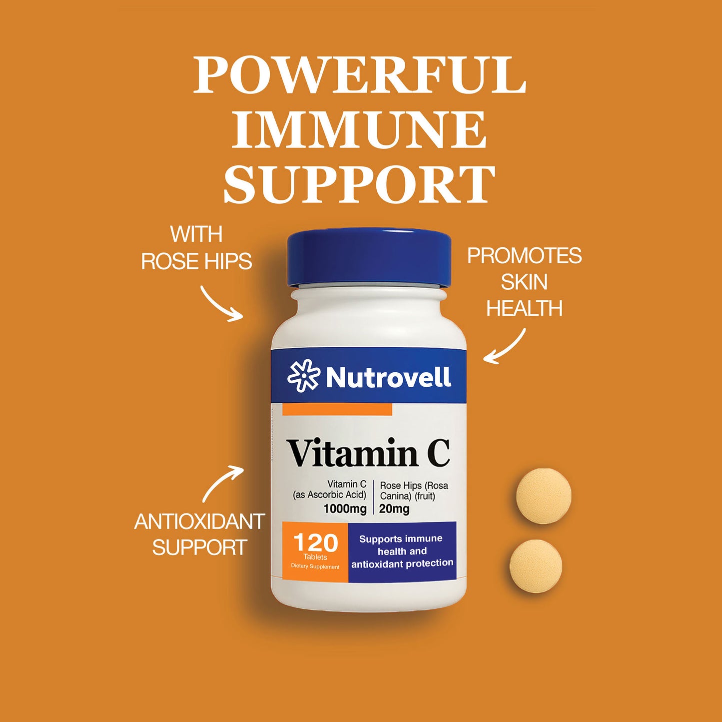 Vitamin C – Ascorbic Acid 1000 mg – 60 Tablets