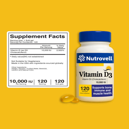 Vitamin D3 10,000 IU | High Potency 120 Softgels